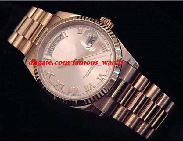

new fashion luxury stainless steel bracelet 18k rose gold w/rose roman dial 118235 41mm automatic mechanical movement man watch wristwatch, Slivery;brown