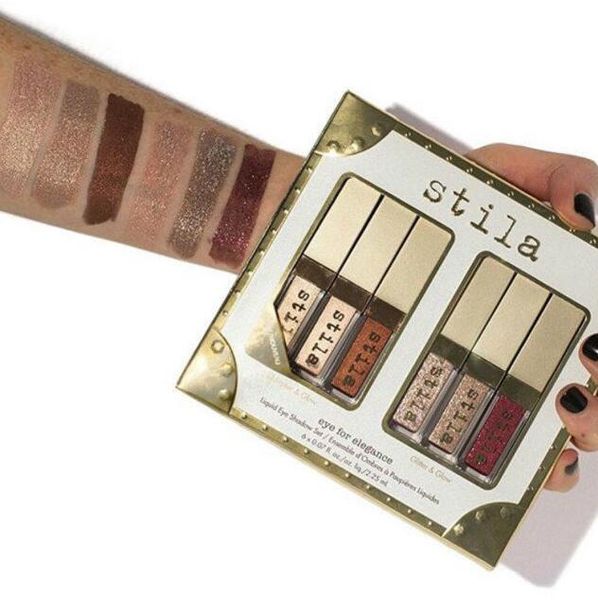 Stila Olho para Elegância 6 Cores em 1 Conjunto Brilhante Bronzer Ouro Sombra STILA Liquid Shimmer Brilho Brilhante Maquiagem