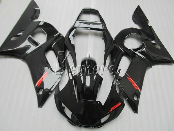 Kit carenatura in plastica personalizzabile gratuito per Yamaha YZR R6 98 99 00 01 02 set carene nero lucido YZFR6 1998-2002 HT23