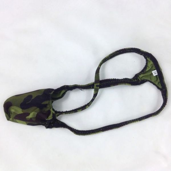 

mens thong bulge pouch t-back grape smugglers g4034 dark green camo prints swimsuit fabric new style fashion, Black;brown