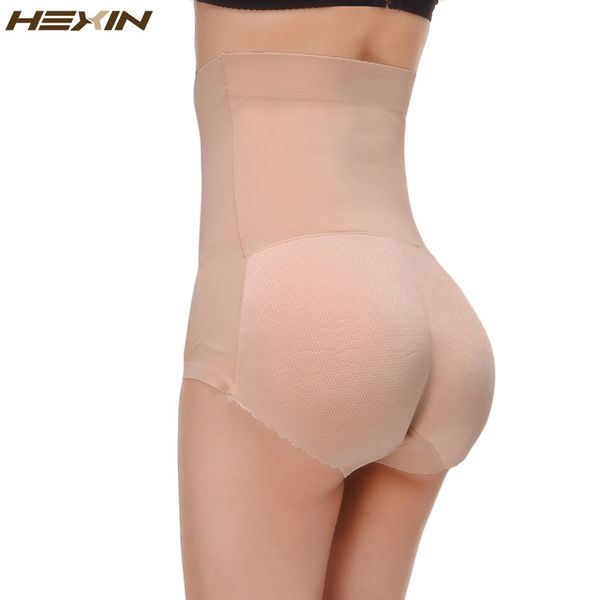 

wholesale- hexin breathable pants women seamless traceless padded bulifter high waist underwear buttocks push up body shaper panty, Black;white