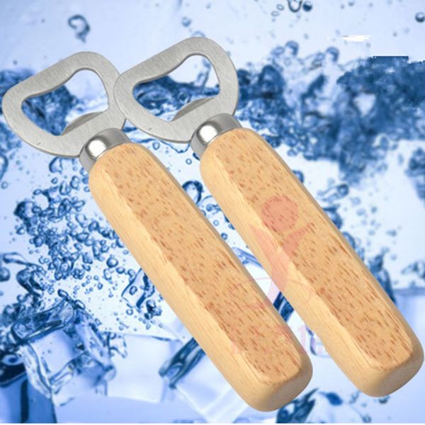 

wood kitchen bottle opener tools stainless steel wooden handle beer openers bar tools soda beer bottle cap opener gifts