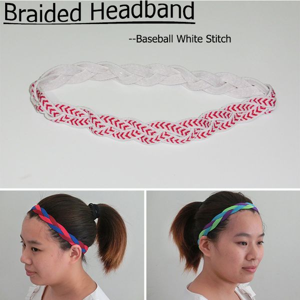 

2016 1000pcs woman girl soft nylon braided mini sports silicone headband keep, Silver