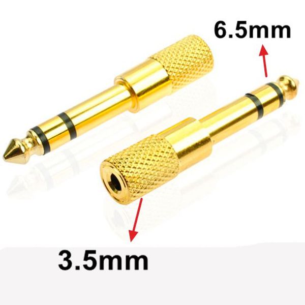 

10pcs Gold 6.5mm 1/4" Male plug to 3.5mm 1/8" Female Jack Stereo Headphone Headset Audio Adapter Plug for Microphone