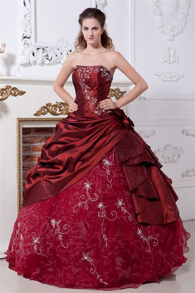 

2017 elegant embroidery flower ball gown quinceanera dresses with taffeta organza plus size sweet 16 dress vestido debutante gowns bq67, Blue;red