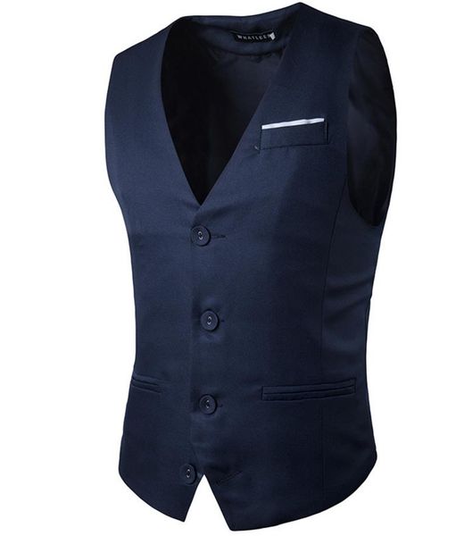 

fake pocket vest men male sleeveless matching color design single breasted belt cotton slim fit for man dress vest business party, Black;white