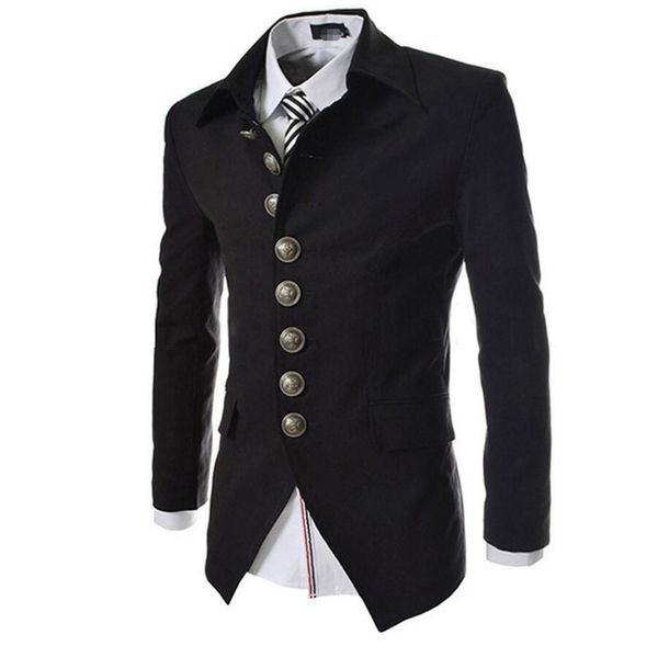 Casual Vintage Court Style Blazer Men Single Breasted Mens Slim Suit Jacket Dress Turn Down Collar Coat Blazers Jacket Styles Mens Outerwear From