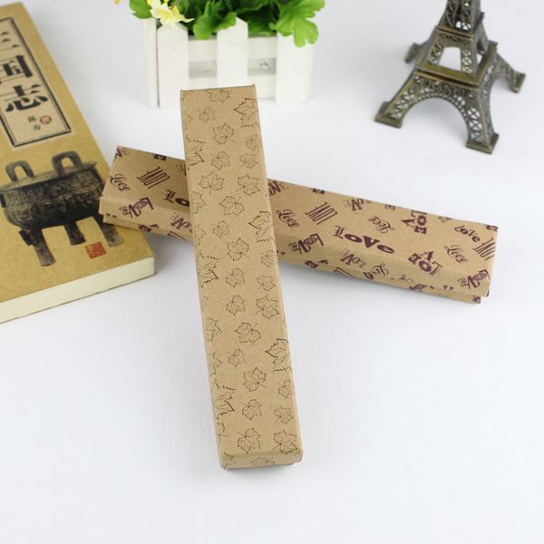 

[simple seven]21.5*4*2.5cm printed love jewelry necklace packing, maple leaves pendant carrying box, dog footprints bracelet display, Black;white
