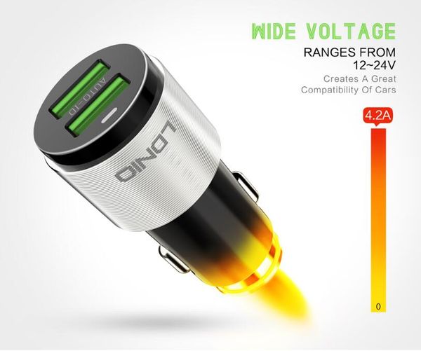Original Ldnio C403 Car Charger 2 Usb Port Adapter Quick Charging