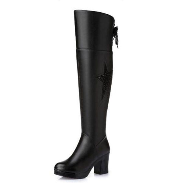

women all cowhide martin boots oxford bottom frenum tall canister boots genuine leather big size fashion boot, Black