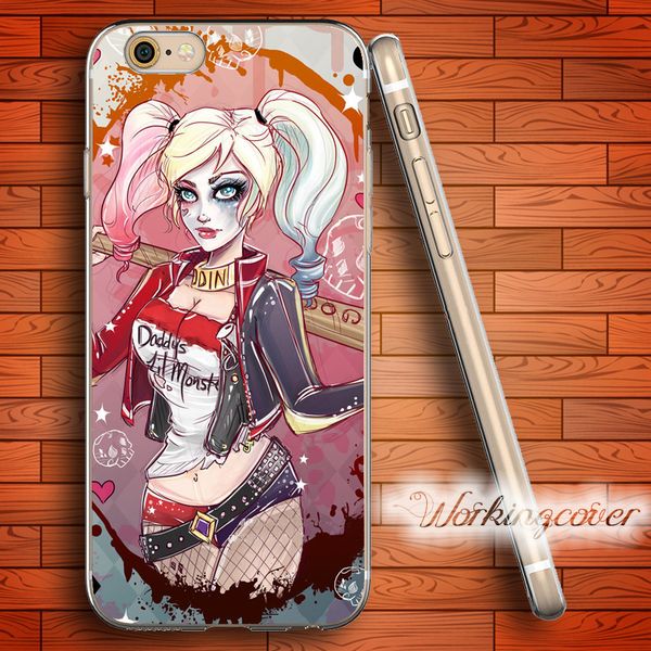 

capa harley quinn wholesale soft clear tpu case for iphone 6 6s 7 plus 5s se 5 5c 4s 4 case silicone cover