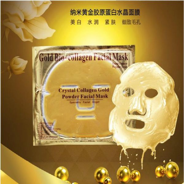 

gold bio collagen face mask crystal powder collagen facial sheets moisturizing anti-aging beauty skin care