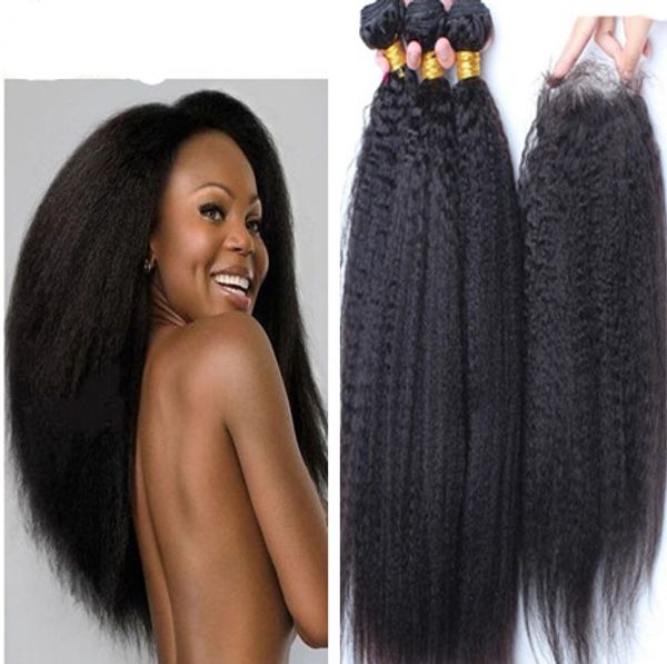 

8a brazilian kinky traight hair with clo ure afro kinky traight human hair weave bundle with lace clo ure coar e italian yaki