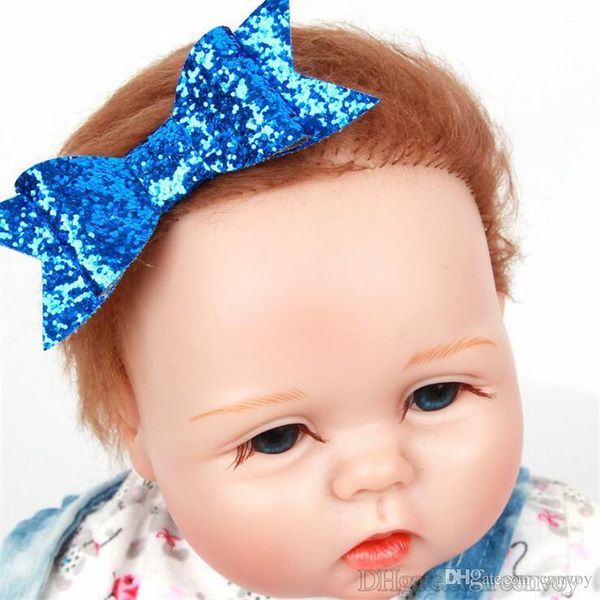 Baby Girls Bow Clips Glitter Barrettes Children Bow With Hair
