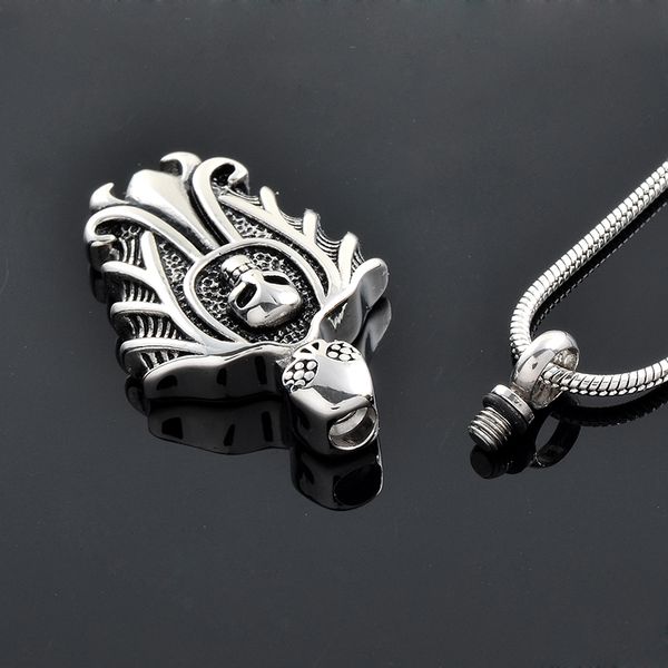 

lkj9781 christian skull memorial urn jewelry 316l stainless steel cremation ashes urn necklace for men, Silver