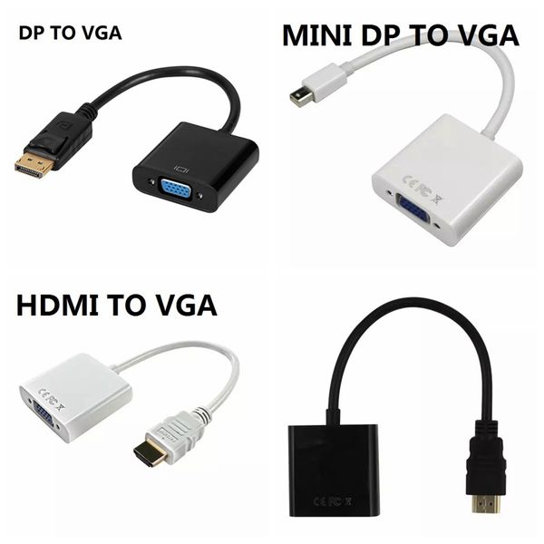 

1080p hdmi to vga mini dp to vga dp di play port to vga converter cable 120pc lot