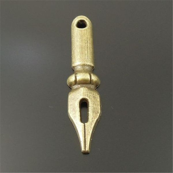 

wholesale- vintage style antiqued bronze tone alloy pen pendant charms 32*7*2mm 50pcs-33703, Bronze;silver