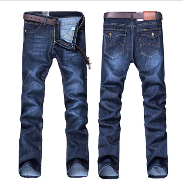 Atacado-outono desgaste jeans homens nova juventude em linha reta cultivar uma moralidade calças de lazer calças finas homens calças de cowboy de negócios em linha reta