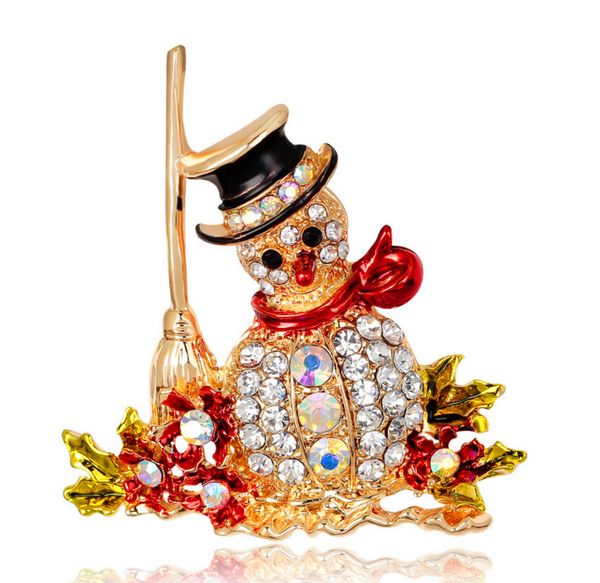 

европа и соединенные штаты продают новую рождественскую серию высокосортного сплава с бриллиантами брошь снеговик брошь, Gray