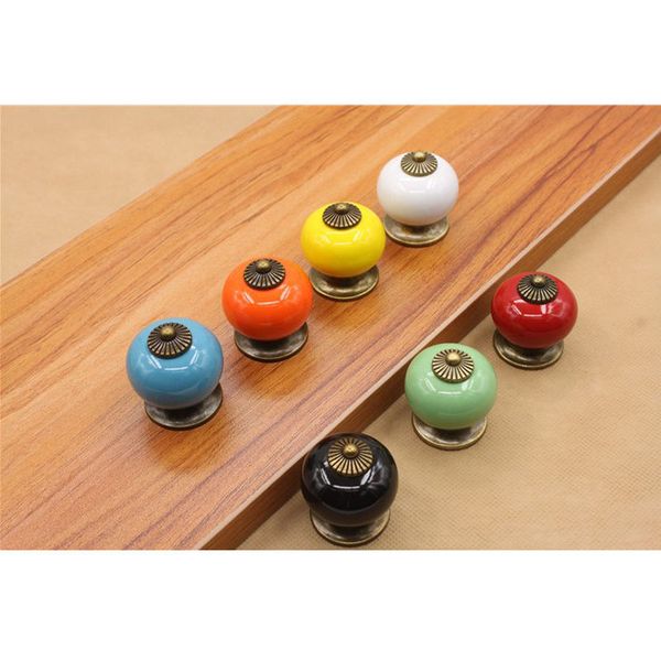 

wholesale- ceramic gold retro handle pull knob cabinet door drawer locker vintage