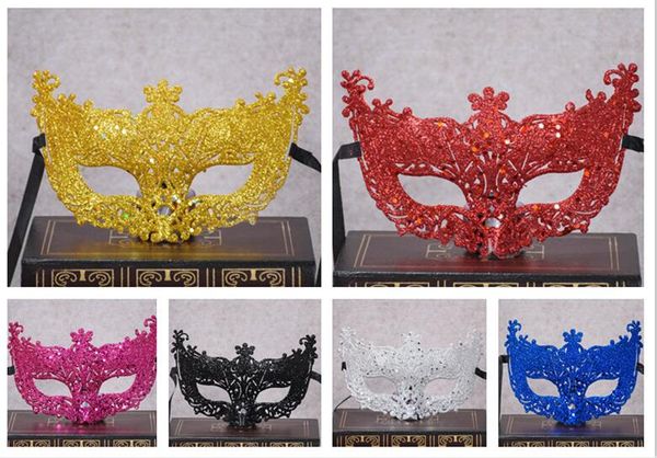 

the new hollow small fox gold powder chip fancy dress show mask wedding pgraphy supplies ph037 mix order as your needs