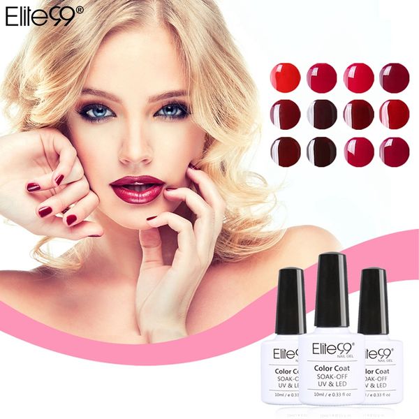 

wholesale-elite99 all 12pcs win red series sets for nail gel shining colorful win red uv nail gel colors healthy eco-friendly nail polish, Red;pink