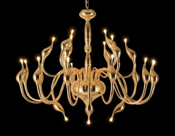 6/9/12/15/18/24 Lichter Gold Moderne Pendelleuchten Großer Kronleuchter LED Schwan Kronleuchter Deckenleuchte Schlafzimmer Wohnzimmer Dekoration Beleuchtung