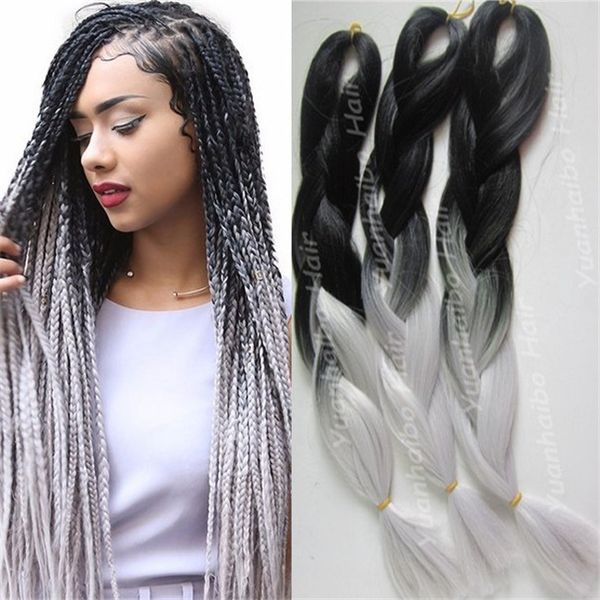2020 20inch Ombre Black Grey Blac Pink Black Blue Ombre Jumbo