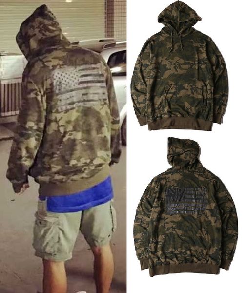 

wholesale-streetwear mens camouflage hip hop hoodies fashion hi-street sweatshirt male oversized hooded camo hoody american flag printed, Black