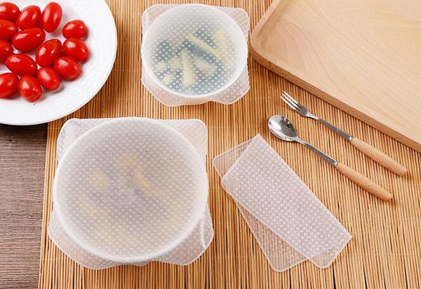 

популярные saran wrap кухонные инструменты многоразовые силиконовые пищевые обертывания печать вакуумная крышка крышка стрейч
