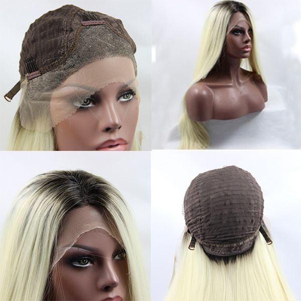 Top Synthetic Hair Wigs Platinum Blonde Wigs Body Wave Lace Front