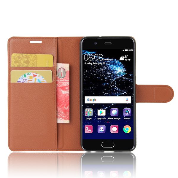 

For Huawei P20 Lite Pro Wallet Litchi Leather Soft TPU Phone Cover Case Card Slots Holder Pocket Flip Pouch For P10 plus Honor