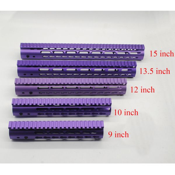 

9,10,12,13.5,15'' inch ultralight keymod handguard rail mount system purple anodized fit ar-15/m4/m16 .223/5.56