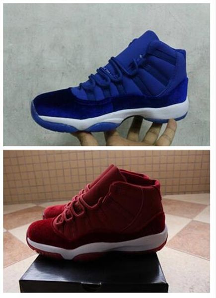 

nike air jordan retro оптовая горячие продажи 11 xi бархат мужская баскетбольная обувь красный low high cut кроссовки 11s тренеры легкая атл