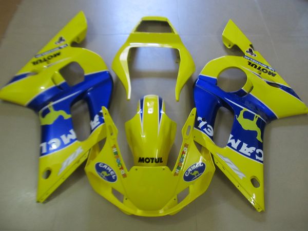 Kit carenatura moto per Yamaha YZF R6 98 99 00 01 02 set carene giallo blu YZFR6 1998-2002 OT05