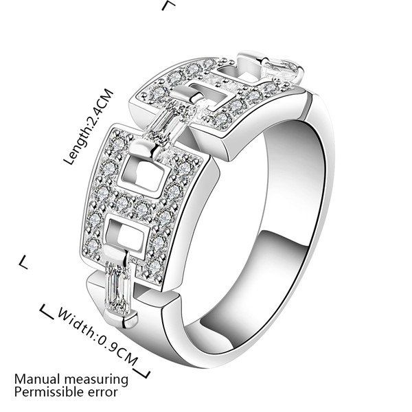 

new arrival mosaic plated sterling silver finger ring fit women,wedding white gemstone 925 silver plate rings solitaire ring er476, Slivery;golden