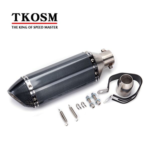 Tkosm universal 36-51mm motocicleta escape modificado scooter scooter muffle gy6 para honda r1 r6 fz6 atv sujeira esgar