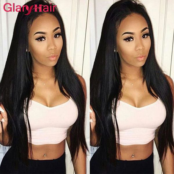 

glary new arrival brazilian virgin unprocessed remy human hair extensions peruvian hair weave 6 bundles straight raw silky black hair wefts