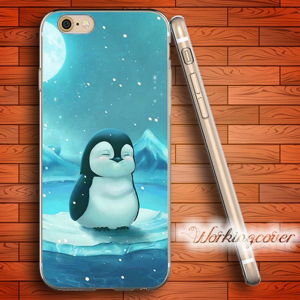 

coque cartoon art cute penguin soft clear tpu case for iphone 7 6 6s plus 5s se 5 5c 4s 4 case silicone cover