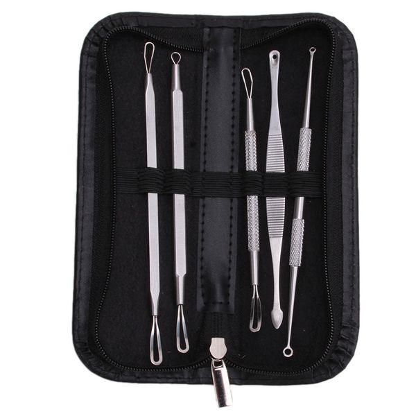 

silver stainless blackhead comedone acne blemish extractor remover pimple pin cosmetic health beauty care needle tool