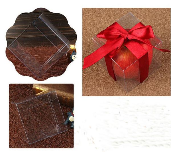 Quadratische durchsichtige PVC-Boxen aus Kunststoff, transparente, wasserdichte Geschenkbox, PVC-Tragetaschen, Verpackungsbox für Schmuck/Süßigkeiten/Spielzeug