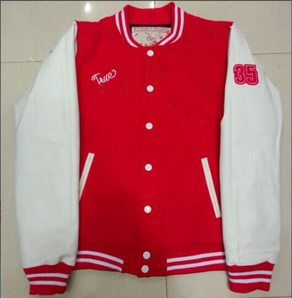 

Высокое качество США красный черный белый мужские Робин True Jeans экипажа поло куртк