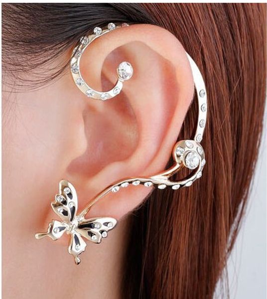

fashion jewelry clip butterfly errings for women austrian crystal pendant screw back earrings brincos ing, Silver