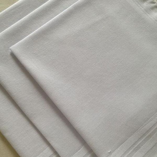 

24pcs / серия 100% хлопок сатин платок белого цвета таблица handkerchief super soft карман буксиры квадраты 34см, White