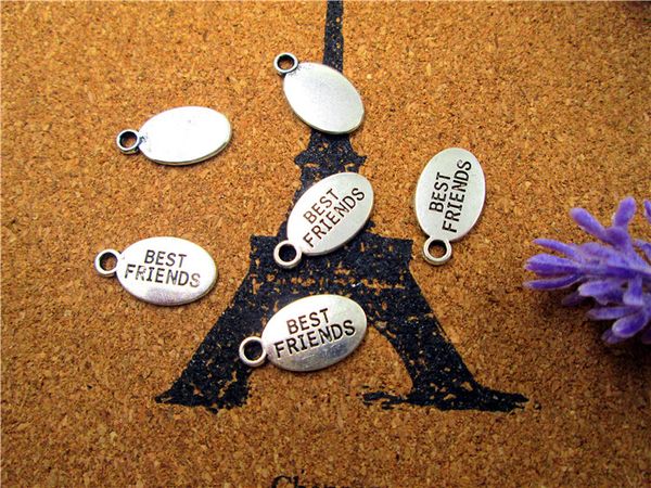 

105pcs friends charms 18 x 10mm tibetan silver bbf, Bronze;silver