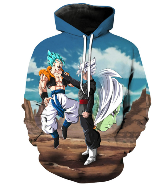 

новые моды для женщин / мужчин dragon ball z анми harauku стиль смешные 3d печатных crewneck толстовки w21, Black