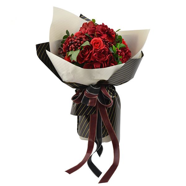 Acheter En Relief Couleur Pure Papier Collant Fleurs Obliques Dessin Animé Bouquet Emballage Cadeau Matériel De Papier Cadeau De Mariage Décoration