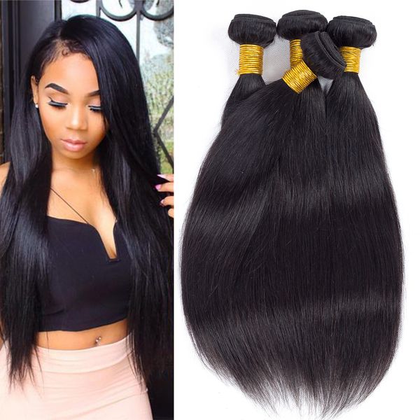 Brazilian Straight Hair Weave Bundles Peruvian Virgin Remy Human
