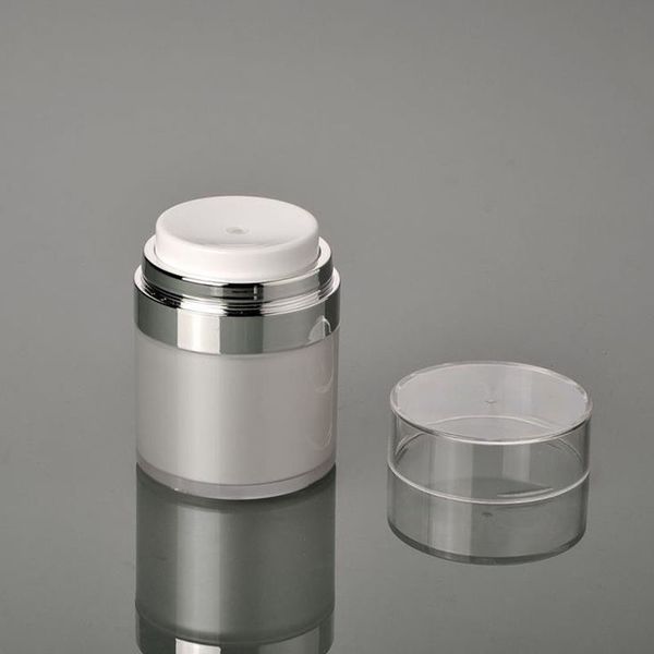 

capacity 15g pear white acrylic cream jar,30g acrylic vacuum cream cans,plastic 50g empty airless cosmetic jar f20172002