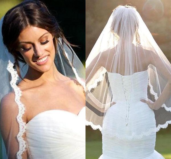 Banfvting 2017 Long Bridal Veil For Weddings 300 cm 200 cm With Lace Appliques